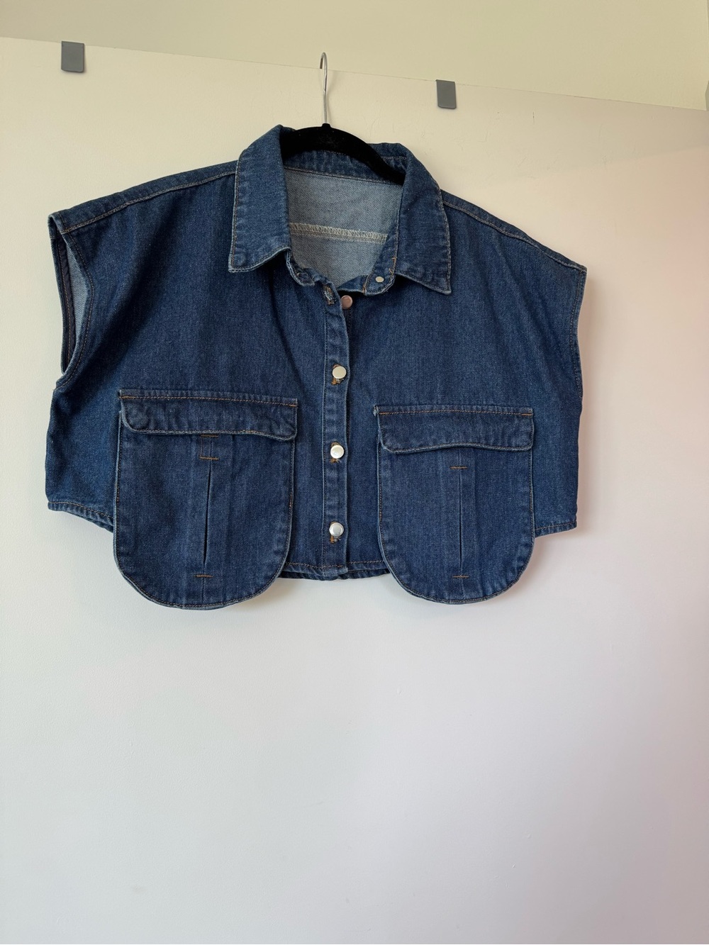 Commense Light Blue Denim cropped top XL